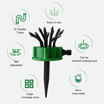 Versatile Garden Irrigation System, Adjustable 360-Degree Sprinkler