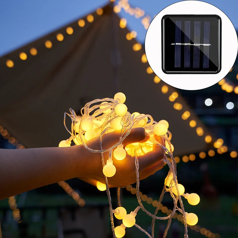 Guirlande lumineuse solaire d'extérieur colorée et résistante aux intempéries