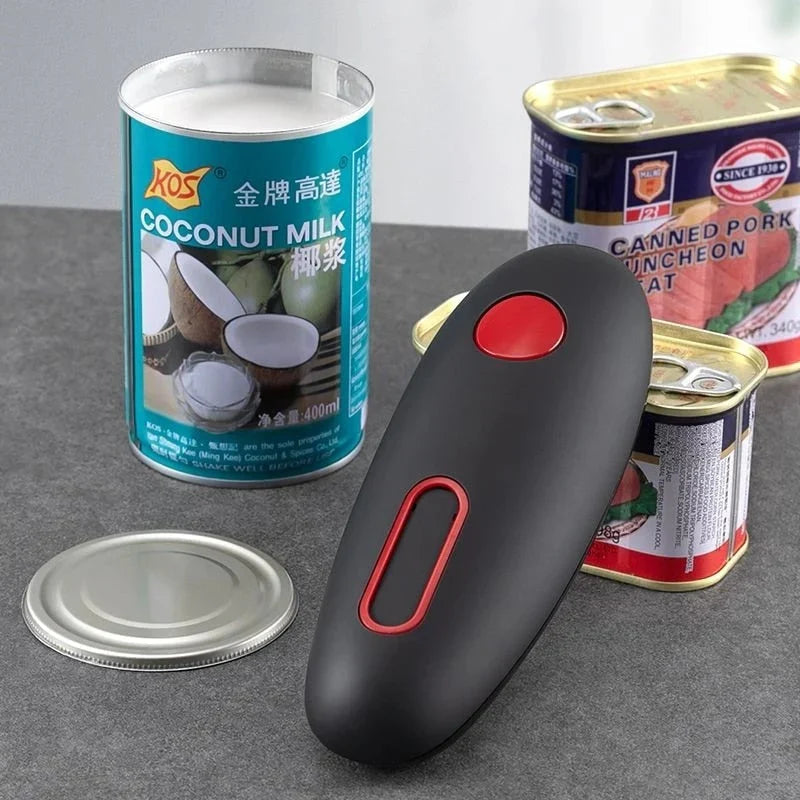 Automatic can opener, one-button operation