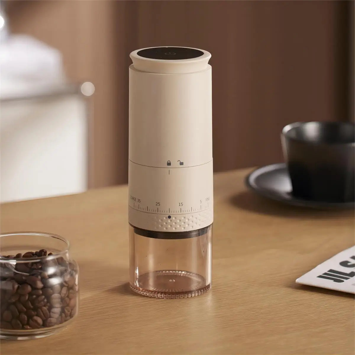 Compact Electric Coffee Grinder, Customizable Grind Options