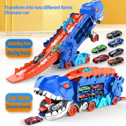 Transforming Dinosaur Race Track Toy Interactive Foldable