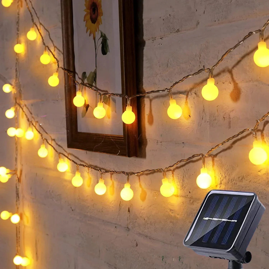 Guirlande lumineuse solaire d'extérieur colorée et résistante aux intempéries