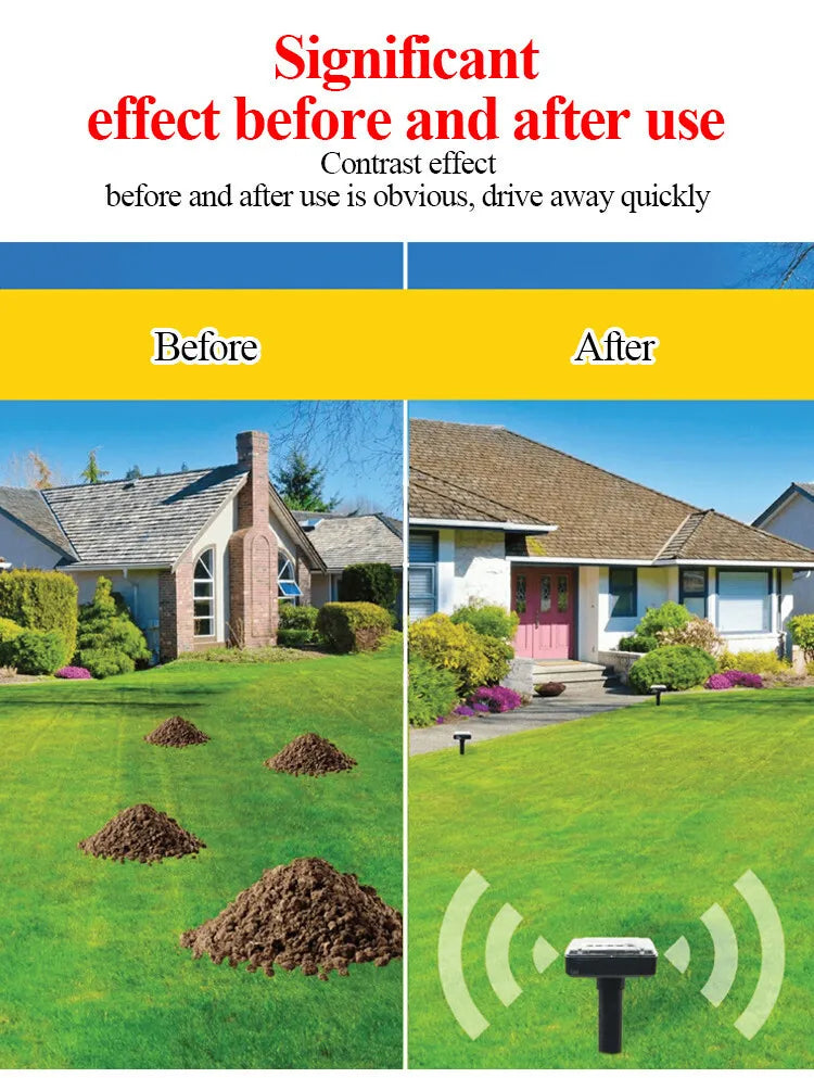 Solar-Operated Snake and Pest Repeller, Ultrasonic Technology