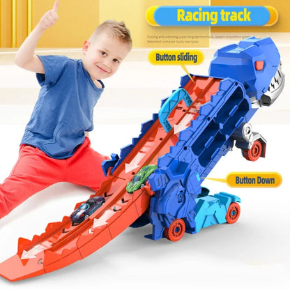 Transforming Dinosaur Race Track Toy Interactive Foldable