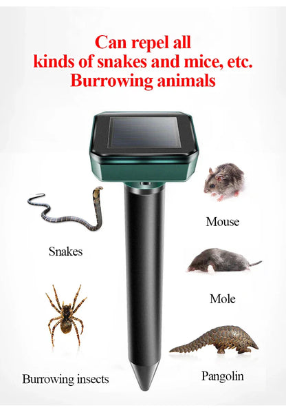 Solar-Operated Snake and Pest Repeller, Ultrasonic Technology