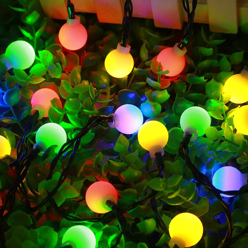 Guirlande lumineuse solaire d'extérieur colorée et résistante aux intempéries