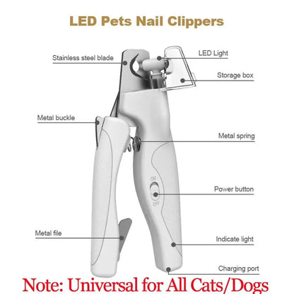 2 in 1 Dog Nail Clipper & Grinder with LED Light