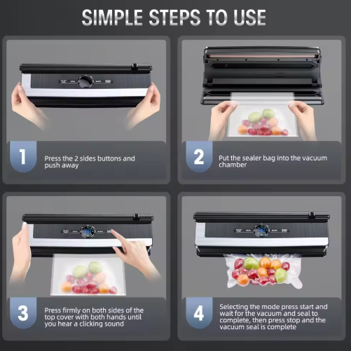 Versatile 8-in-1 Vacuum Sealer with Built-in Film Cutter