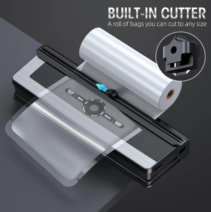 Versatile 8-in-1 Vacuum Sealer with Built-in Film Cutter