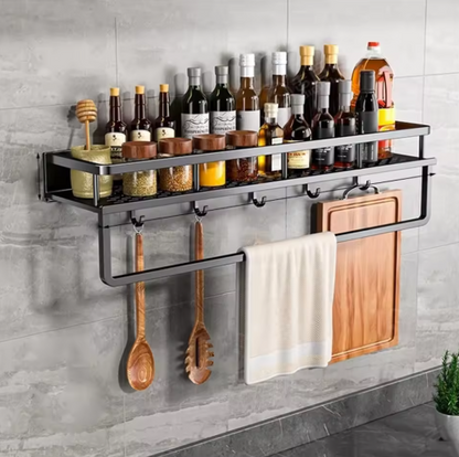Contemporary Gray Kitchen Shelf, Stylish Design
