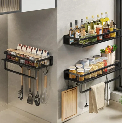 Contemporary Gray Kitchen Shelf, Stylish Design
