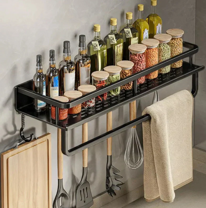Contemporary Gray Kitchen Shelf, Stylish Design