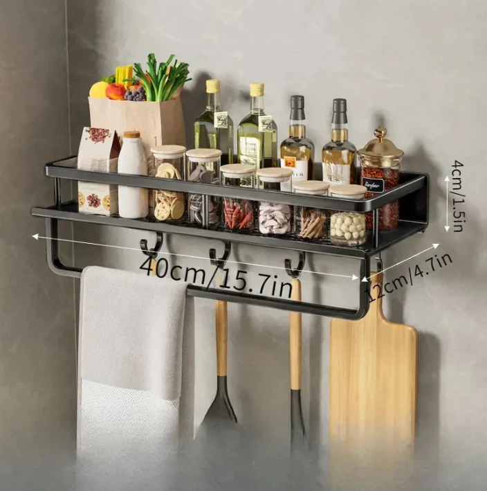 Contemporary Gray Kitchen Shelf, Stylish Design