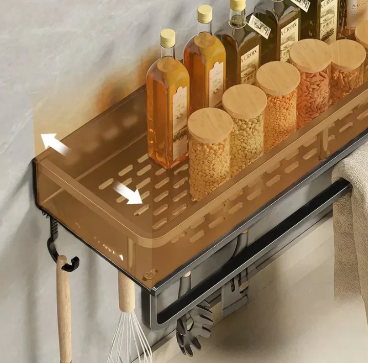 Contemporary Gray Kitchen Shelf, Stylish Design