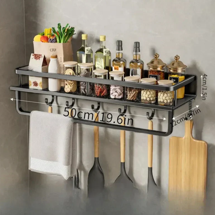 Contemporary Gray Kitchen Shelf, Stylish Design