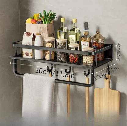 Contemporary Gray Kitchen Shelf, Stylish Design