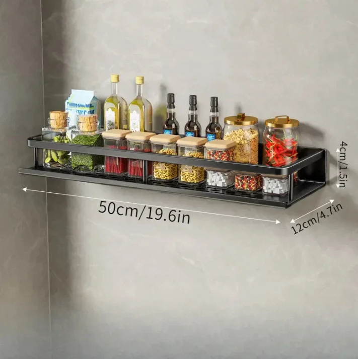 Contemporary Gray Kitchen Shelf, Stylish Design