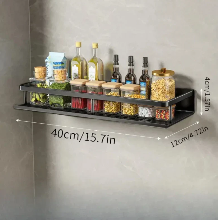 Contemporary Gray Kitchen Shelf, Stylish Design