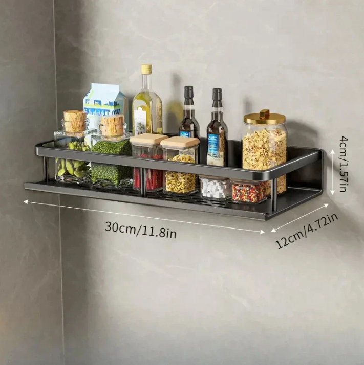 Contemporary Gray Kitchen Shelf, Stylish Design
