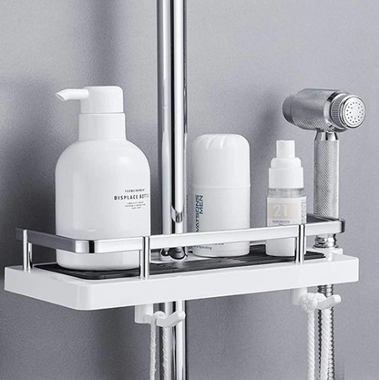 Compact Shower Shelf, Space-Optimizing Design