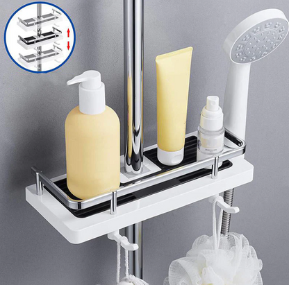 Compact Shower Shelf, Space-Optimizing Design