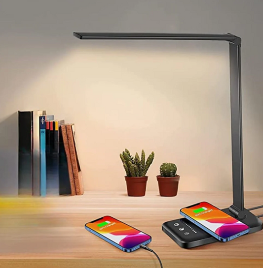 Modern Adjustable Desk Lamp, LED with Charging Capability