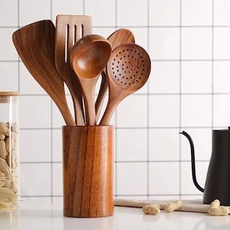 Natural Teak Wood Kitchen Set, Durable Design