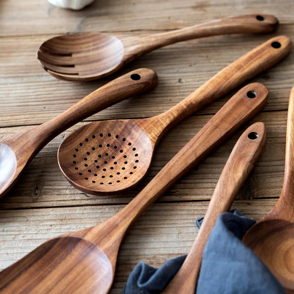 Natural Teak Wood Kitchen Set, Durable Design