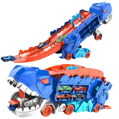 Transforming Dinosaur Race Track Toy Interactive Foldable