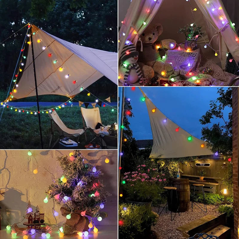 Guirlande lumineuse solaire d'extérieur colorée et résistante aux intempéries