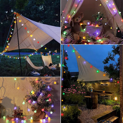 Outdoor Lighting, Solar-Illuminated String Lights
