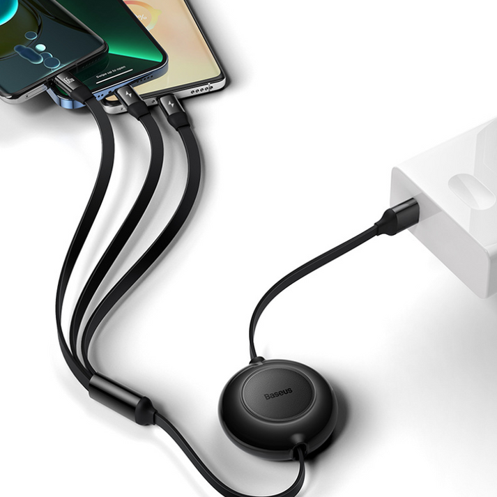 Versatile 3-in-1 Charging Cable, Efficient Design