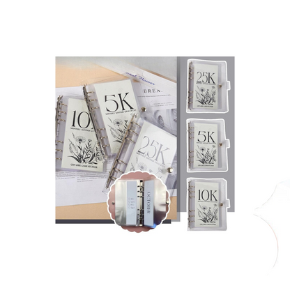 12-Month Envelopes Money Saving Challenge Binder  PVC Loose-Leaf Savings Organizer