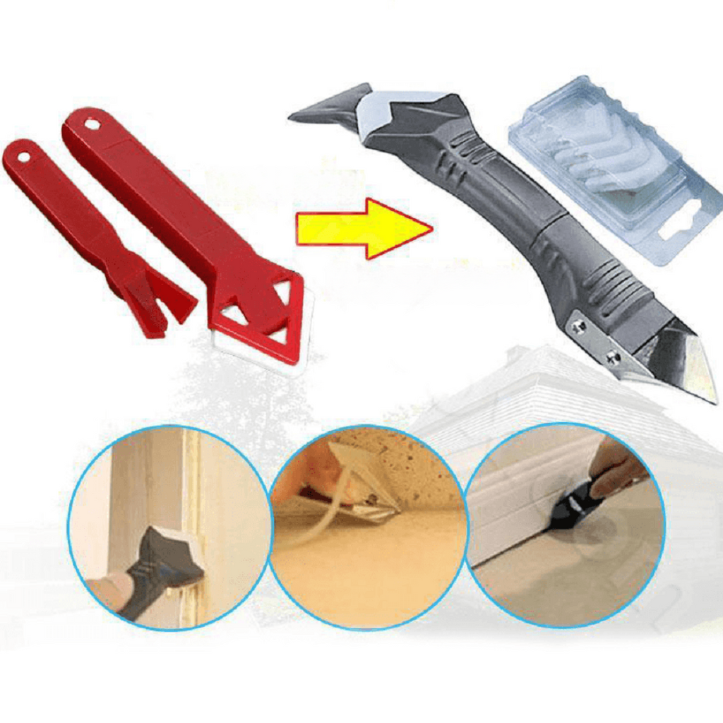 3-in-1 Silicone Caulking Tool Set Domom Remover and Smoother