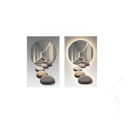 LED Wall Art With Stone Abstract Design  Modern Acrylic Decor