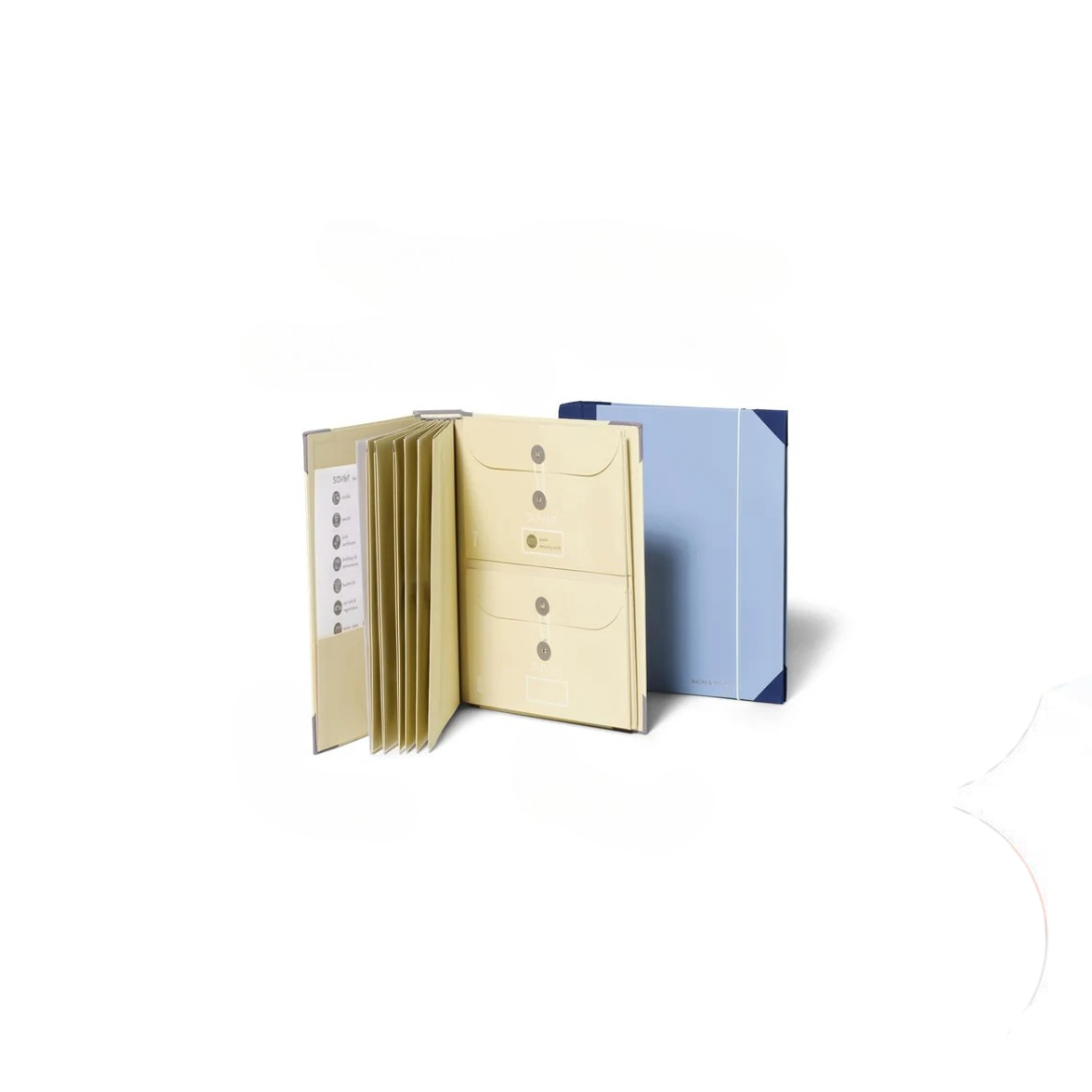 Classeur à documents avec pochettes de rangement, motif « Au cas où je serais porté disparu »
