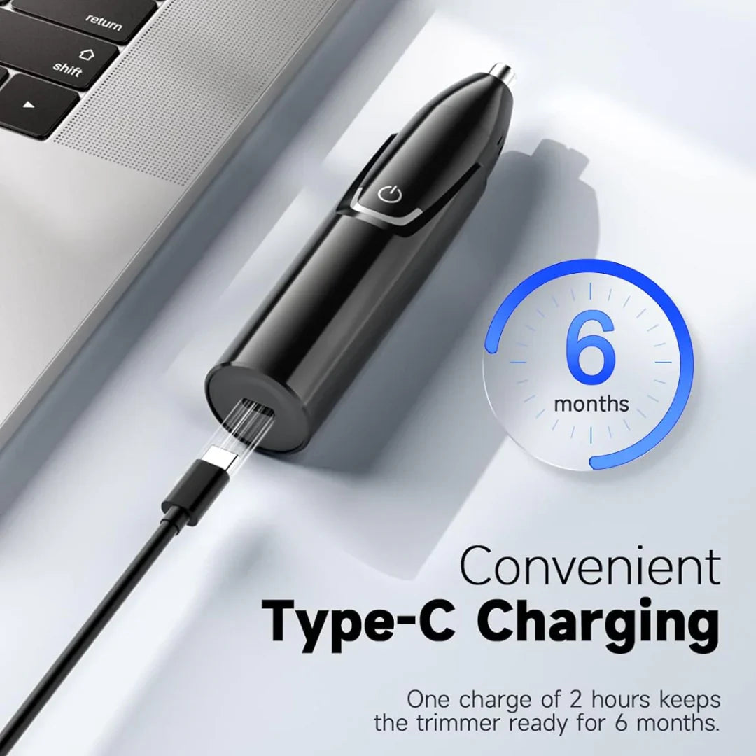 Rechargeable Ear and Nose Hair Trimmer, Cordless Design