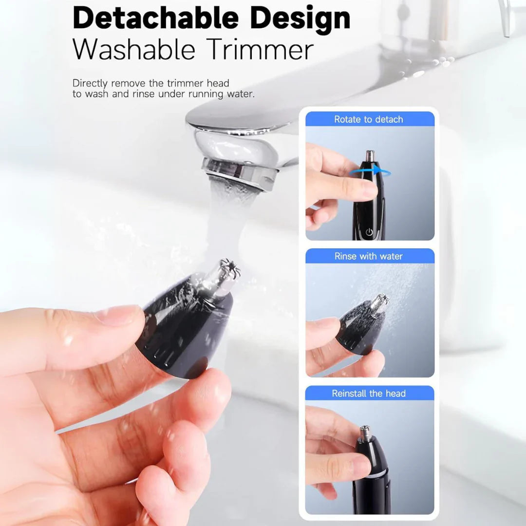 Rechargeable Ear and Nose Hair Trimmer, Cordless Design