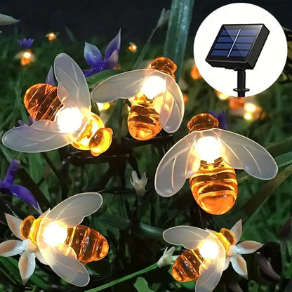 Solar Decorative String Lights, Vibrant Floral Design