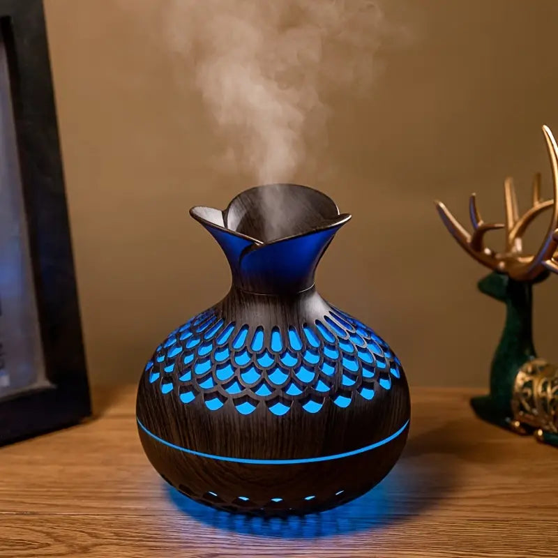 Aromatherapy Humidifier, LED Wood-Look Diffuser