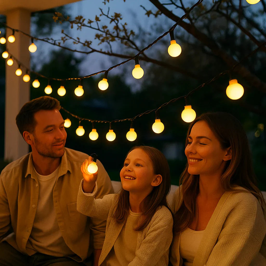 Guirlande lumineuse solaire d'extérieur colorée et résistante aux intempéries