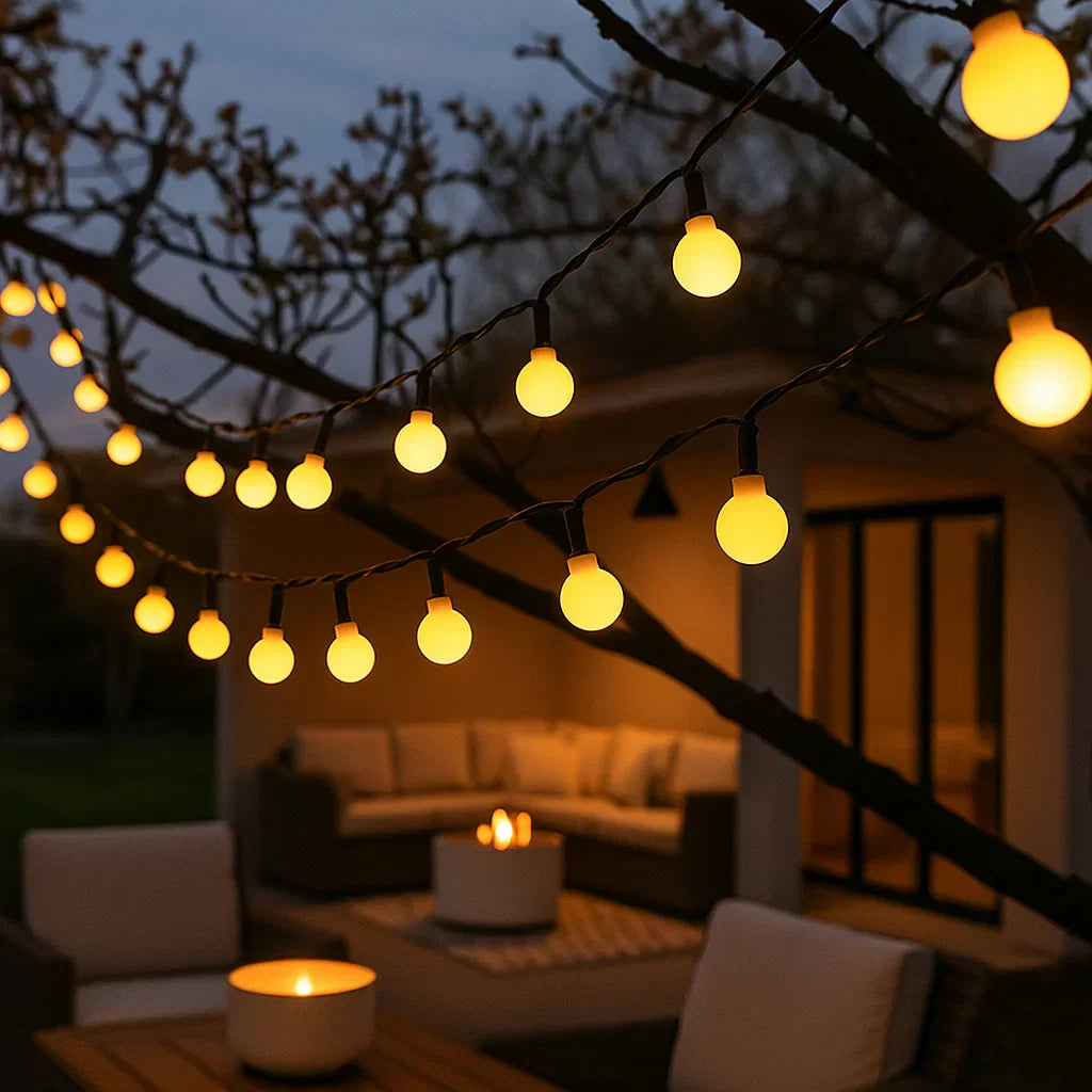 Guirlande lumineuse solaire d'extérieur colorée et résistante aux intempéries