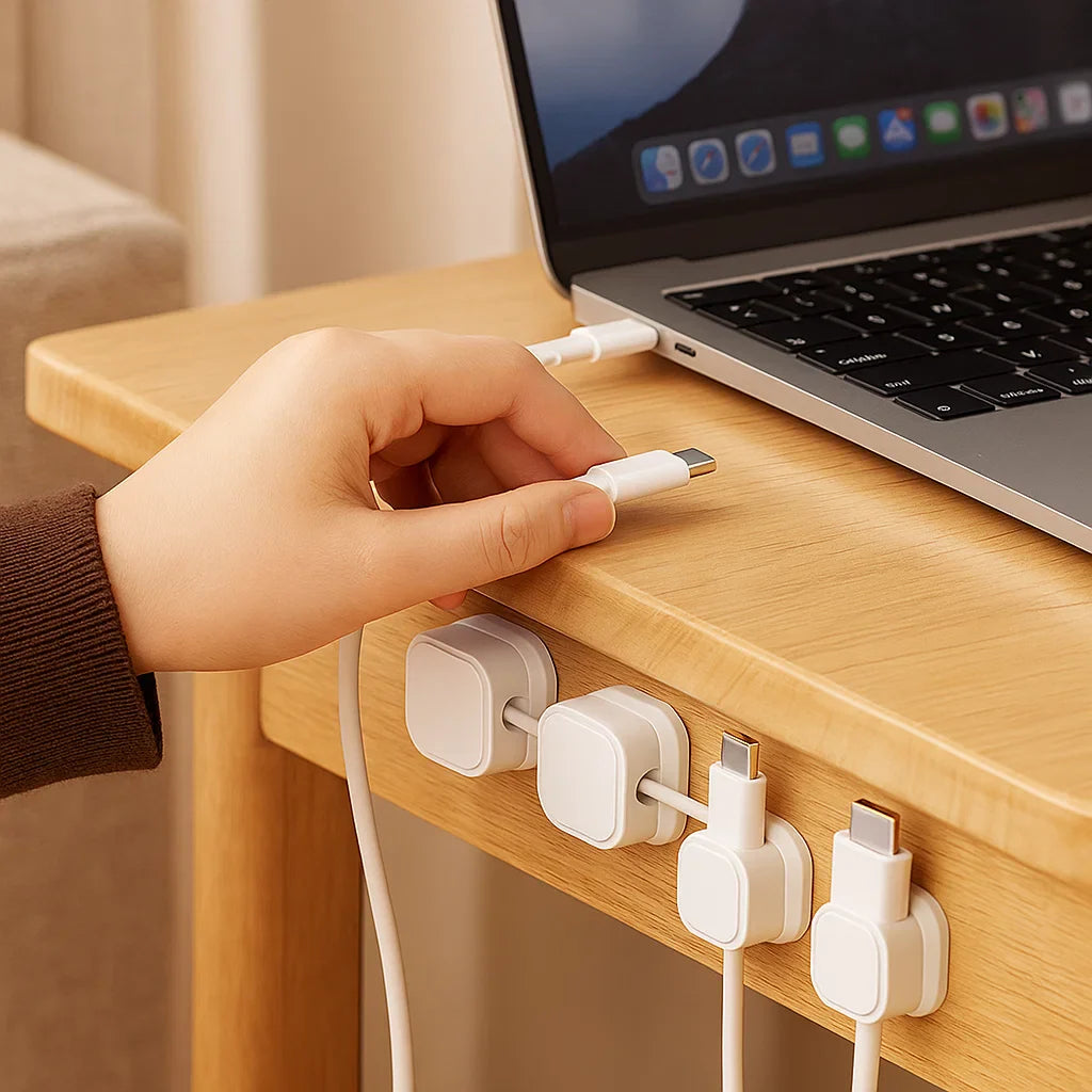 Magnetic Cable Organizer, Self-Adhesive Management Solution 6-Pack