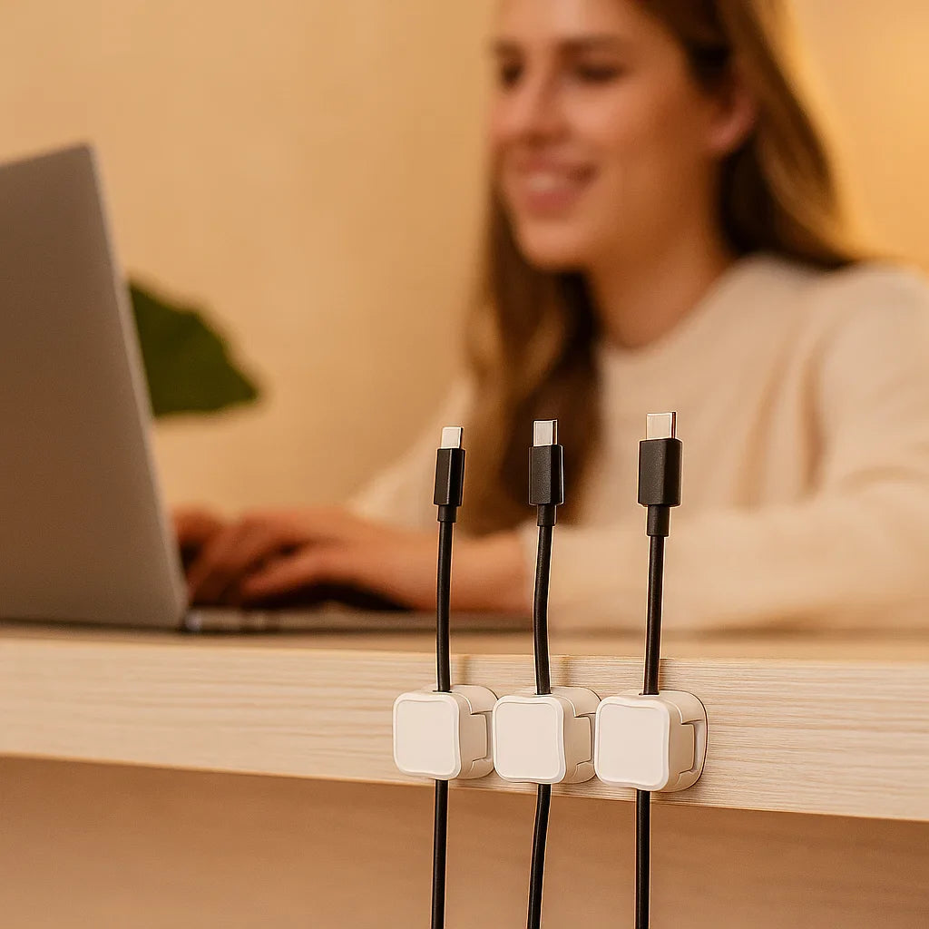 Magnetic Cable Organizer, Self-Adhesive Management Solution 6-Pack
