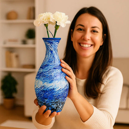 Decorative 3D Puzzle Vase, Functional for Fresh Flowers