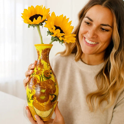Decorative 3D Puzzle Vase, Functional for Fresh Flowers