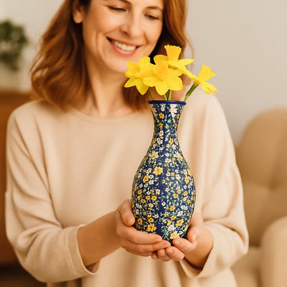 Decorative 3D Puzzle Vase, Functional for Fresh Flowers