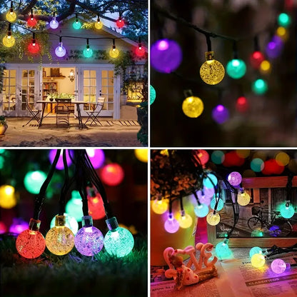Solar Decorative String Lights, Vibrant Floral Design