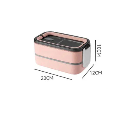 Dual-Layer Stainless Steel Bento Box, Secure Locking Lid