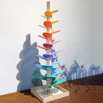 Interactive Marble Tower For Children Wooden Educational